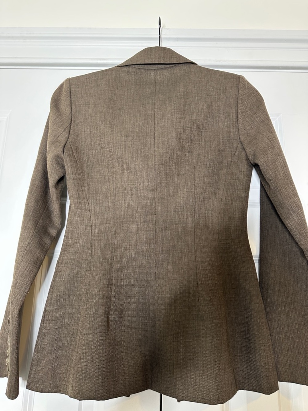 Intermix Christie Brown Slim Button Classic Blazer Petite Small See Flaw - Picture 8 of 8